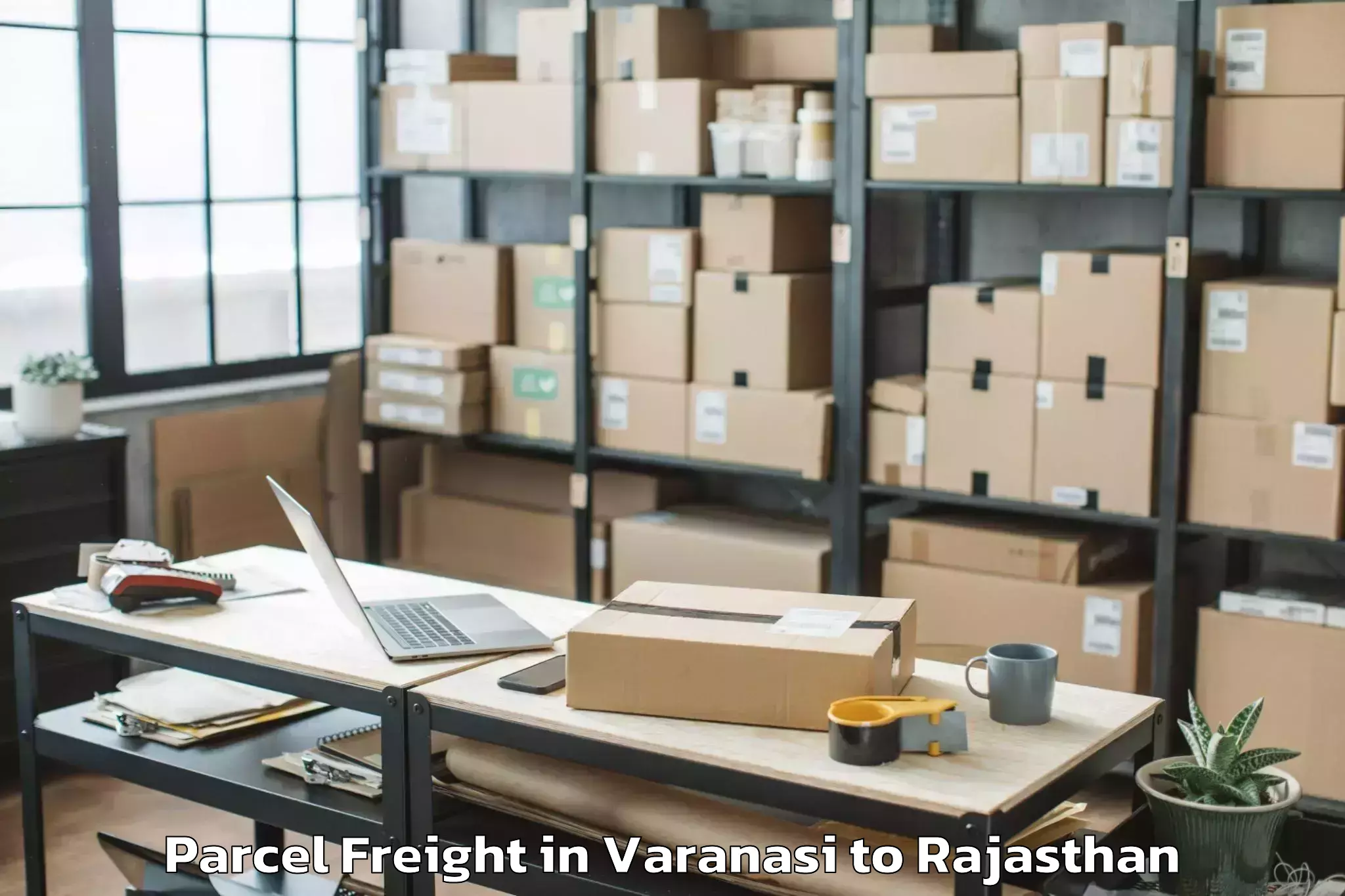 Book Varanasi to Bonli Parcel Freight Online